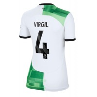 Camiseta Liverpool Virgil van Dijk #4 Segunda Equipación Replica 2023-24 para mujer mangas cortas